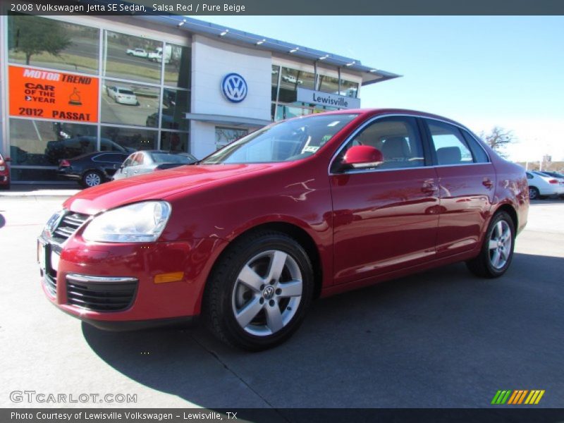 Salsa Red / Pure Beige 2008 Volkswagen Jetta SE Sedan
