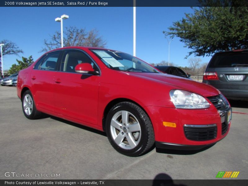 Salsa Red / Pure Beige 2008 Volkswagen Jetta SE Sedan