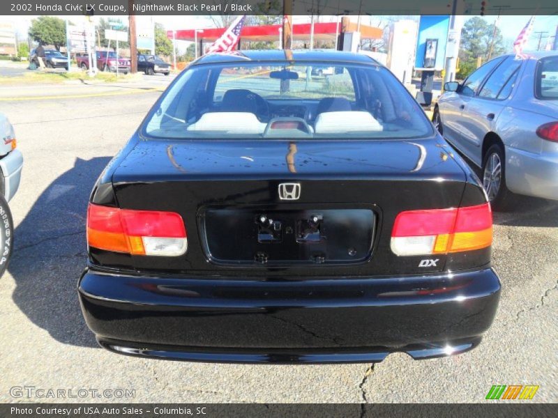 Nighthawk Black Pearl / Black 2002 Honda Civic LX Coupe