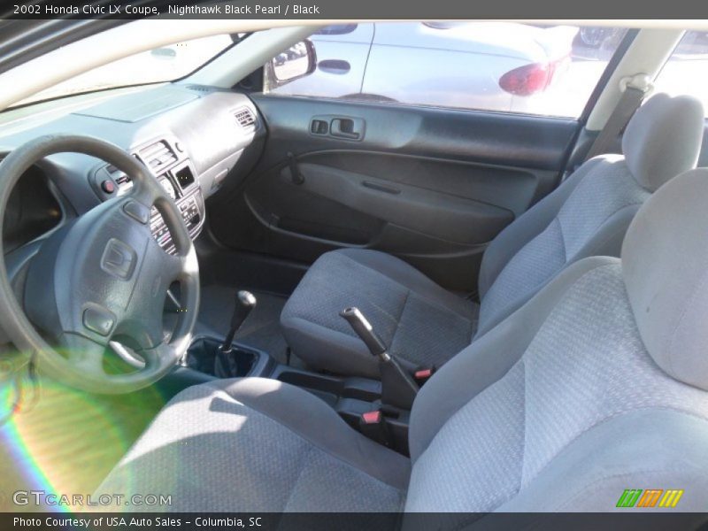 Nighthawk Black Pearl / Black 2002 Honda Civic LX Coupe