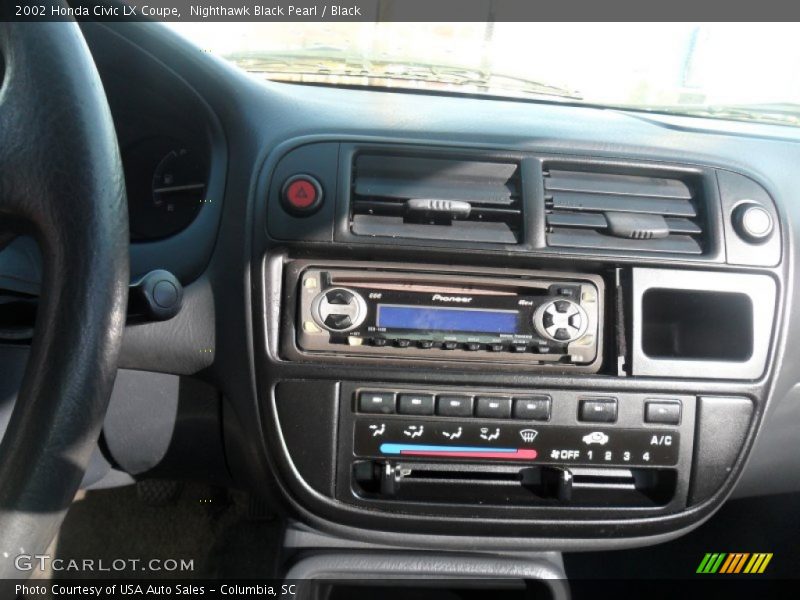 Nighthawk Black Pearl / Black 2002 Honda Civic LX Coupe