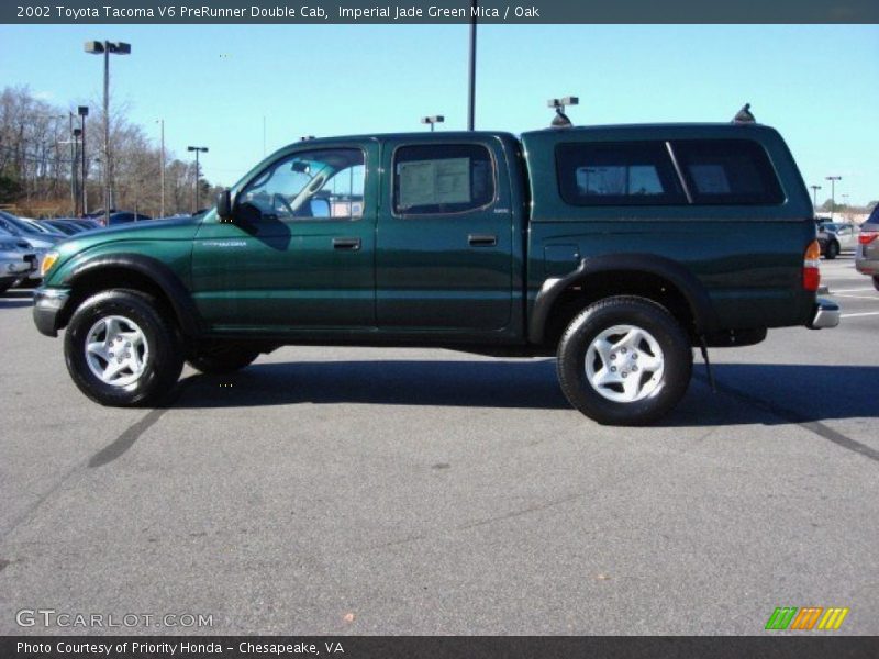 Imperial Jade Green Mica / Oak 2002 Toyota Tacoma V6 PreRunner Double Cab