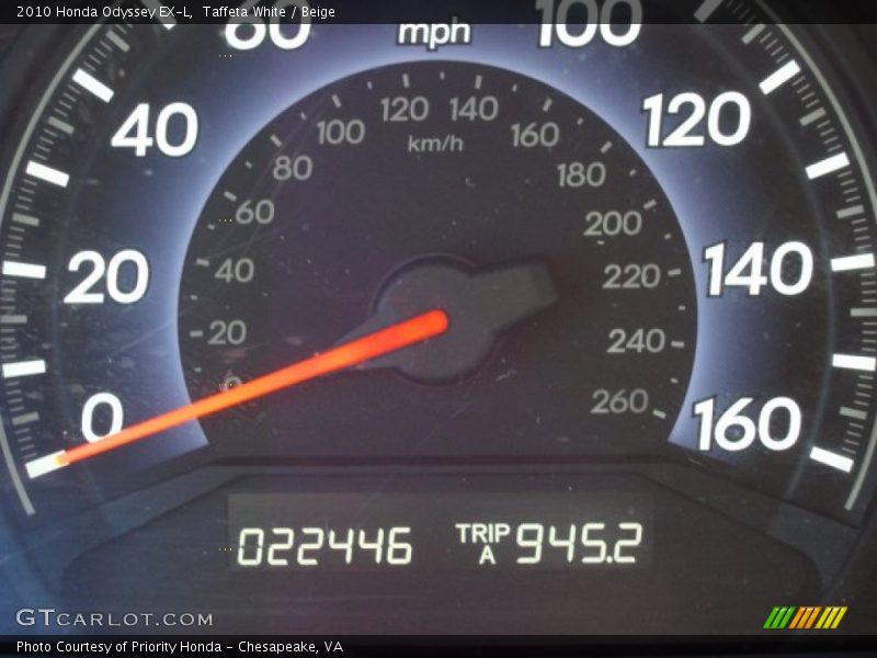 Taffeta White / Beige 2010 Honda Odyssey EX-L