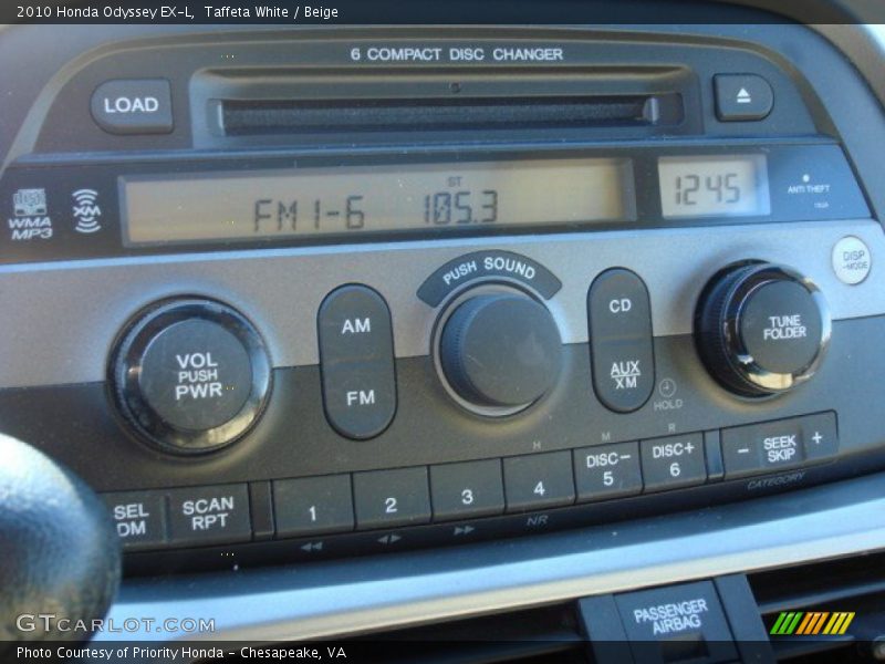 Taffeta White / Beige 2010 Honda Odyssey EX-L