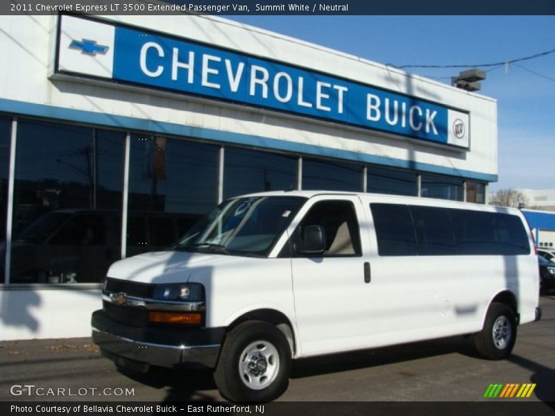 Summit White / Neutral 2011 Chevrolet Express LT 3500 Extended Passenger Van