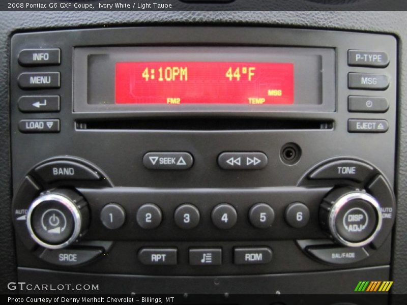 Controls of 2008 G6 GXP Coupe