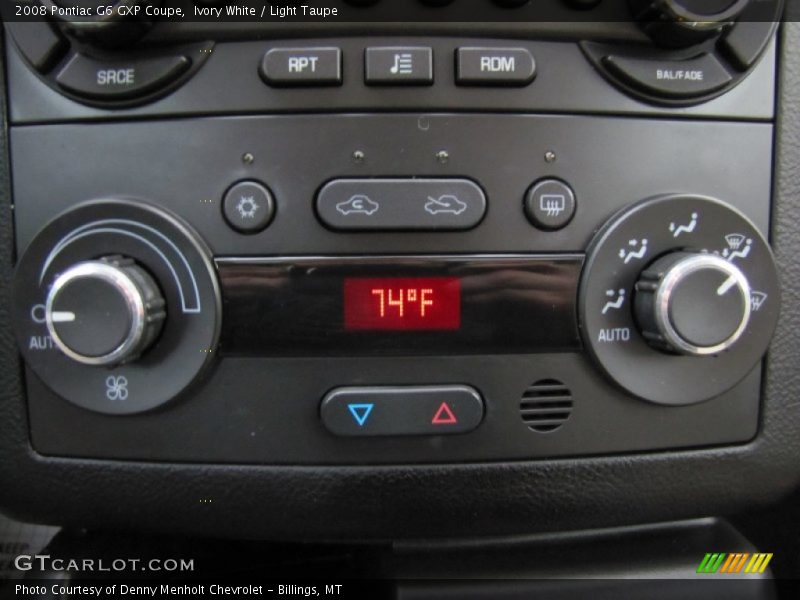 Controls of 2008 G6 GXP Coupe
