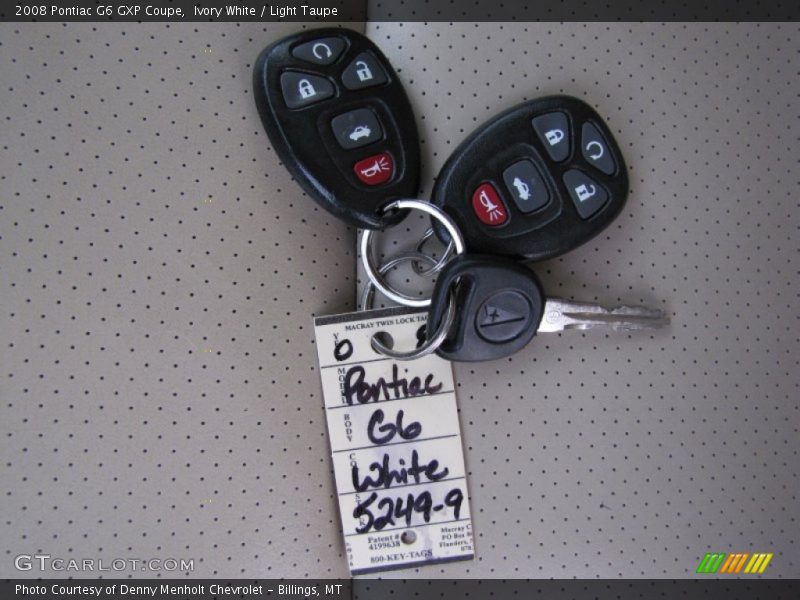 Keys of 2008 G6 GXP Coupe