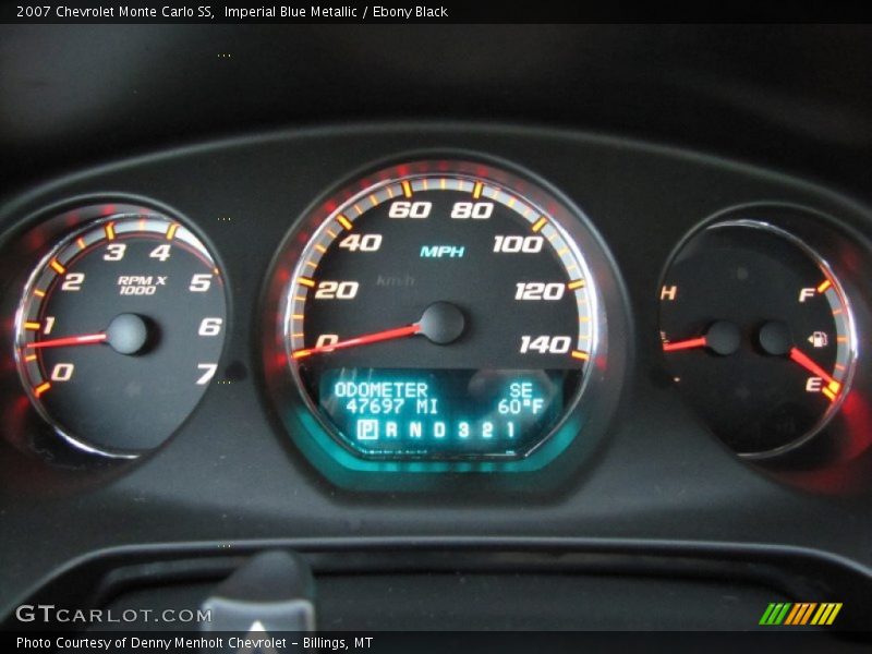 Imperial Blue Metallic / Ebony Black 2007 Chevrolet Monte Carlo SS
