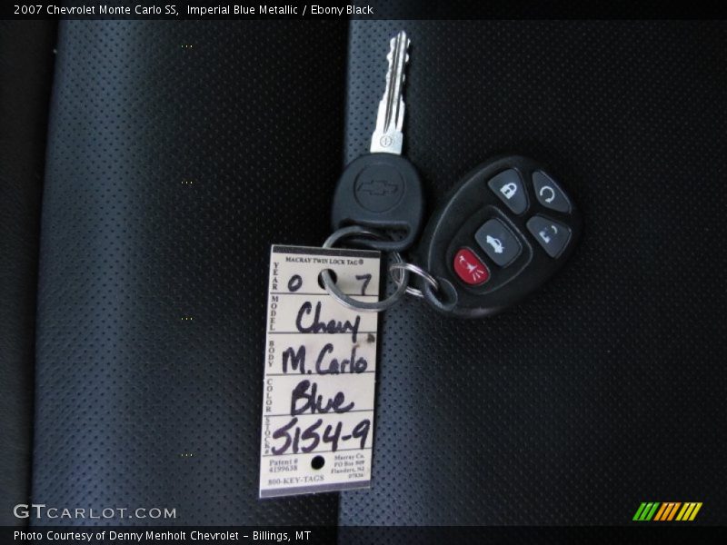 Imperial Blue Metallic / Ebony Black 2007 Chevrolet Monte Carlo SS
