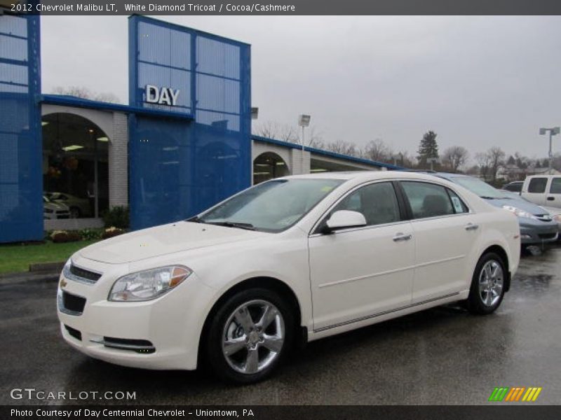 White Diamond Tricoat / Cocoa/Cashmere 2012 Chevrolet Malibu LT