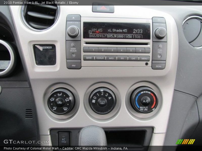 Jet Black Metallic / Ebony 2010 Pontiac Vibe 1.8L