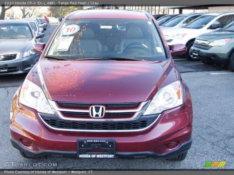 Tango Red Pearl / Gray 2010 Honda CR-V EX-L AWD