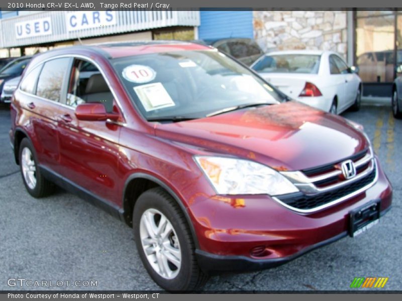 Tango Red Pearl / Gray 2010 Honda CR-V EX-L AWD