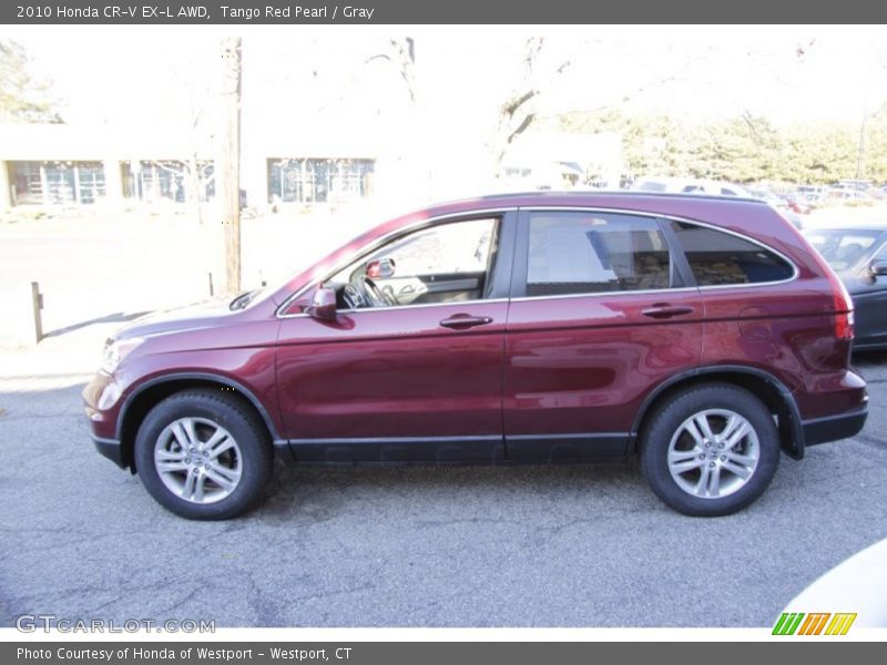 Tango Red Pearl / Gray 2010 Honda CR-V EX-L AWD