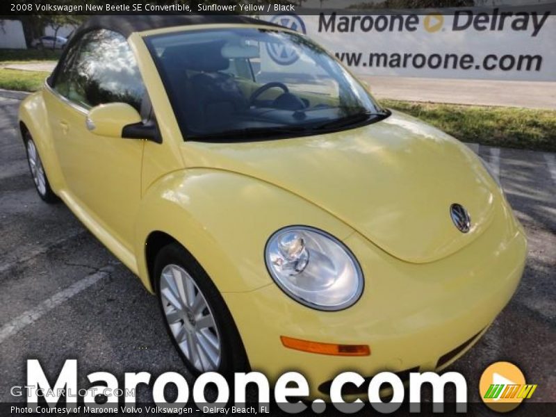 Sunflower Yellow / Black 2008 Volkswagen New Beetle SE Convertible