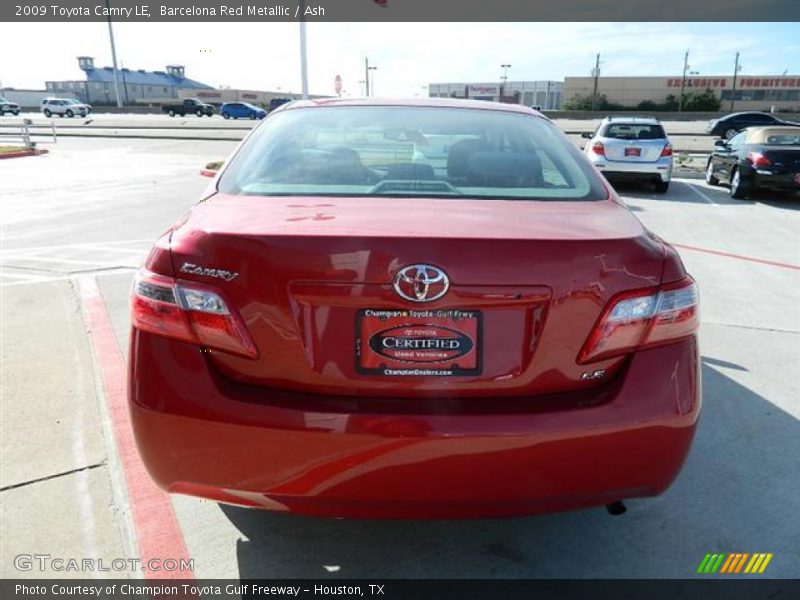 Barcelona Red Metallic / Ash 2009 Toyota Camry LE
