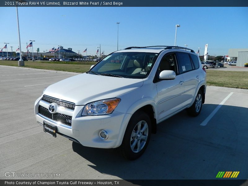 Blizzard White Pearl / Sand Beige 2011 Toyota RAV4 V6 Limited