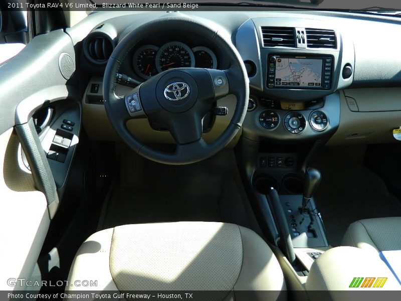 Blizzard White Pearl / Sand Beige 2011 Toyota RAV4 V6 Limited