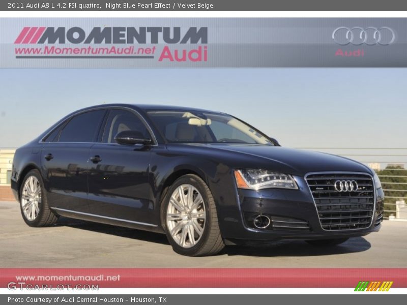 Night Blue Pearl Effect / Velvet Beige 2011 Audi A8 L 4.2 FSI quattro