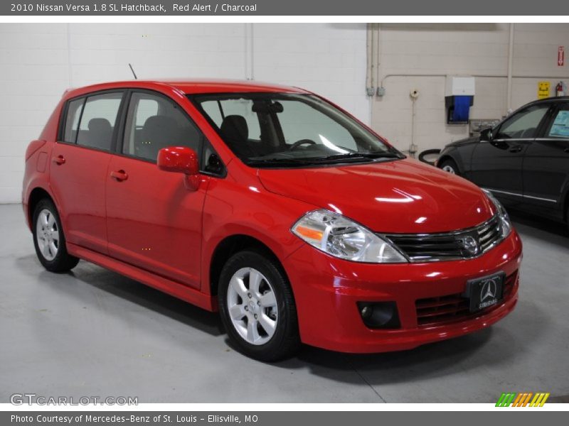 Red Alert / Charcoal 2010 Nissan Versa 1.8 SL Hatchback