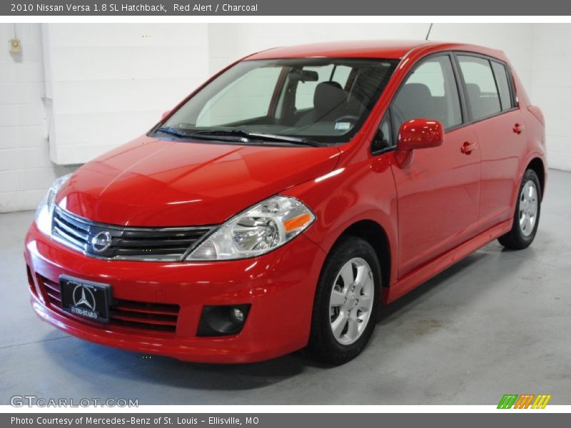 Red Alert / Charcoal 2010 Nissan Versa 1.8 SL Hatchback