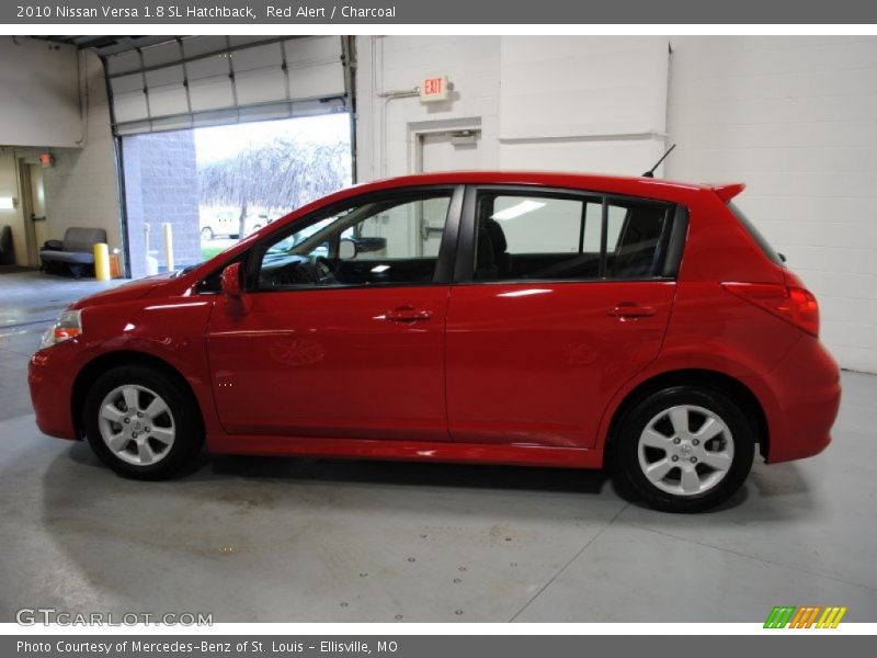Red Alert / Charcoal 2010 Nissan Versa 1.8 SL Hatchback