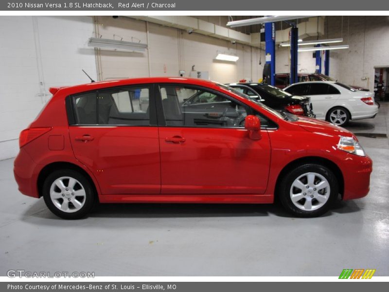 Red Alert / Charcoal 2010 Nissan Versa 1.8 SL Hatchback