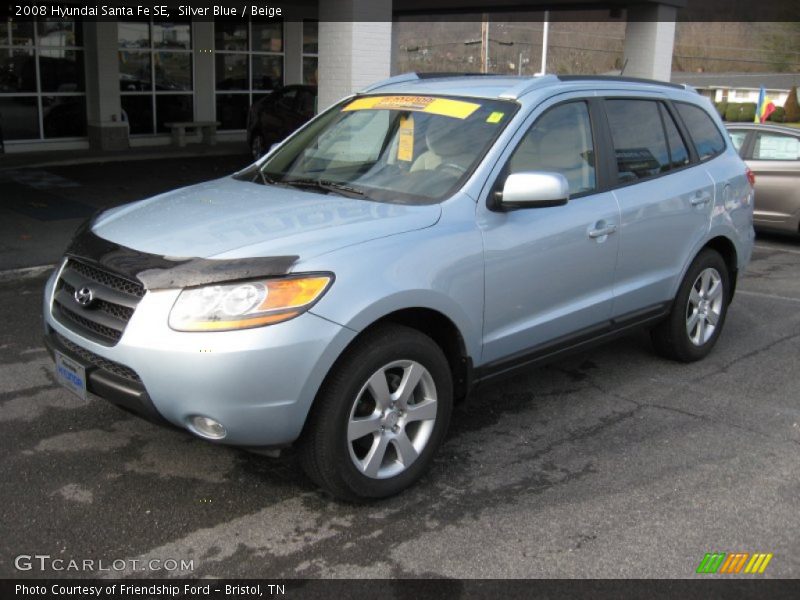 Silver Blue / Beige 2008 Hyundai Santa Fe SE