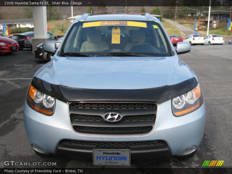 Silver Blue / Beige 2008 Hyundai Santa Fe SE