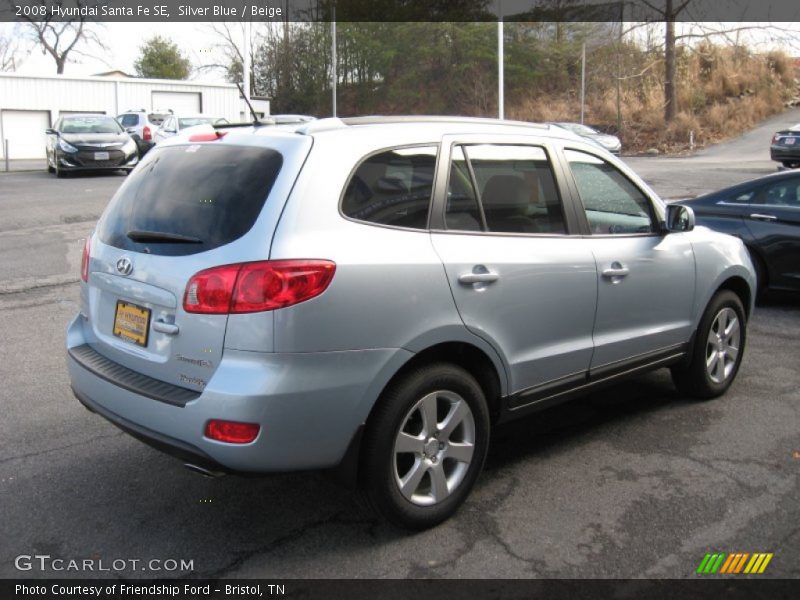 Silver Blue / Beige 2008 Hyundai Santa Fe SE