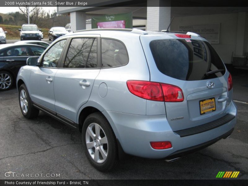 Silver Blue / Beige 2008 Hyundai Santa Fe SE