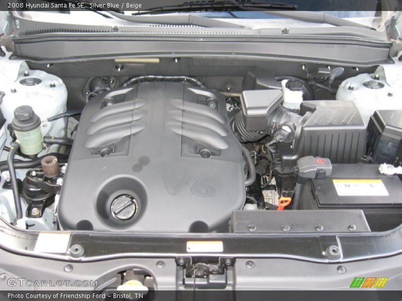 Silver Blue / Beige 2008 Hyundai Santa Fe SE