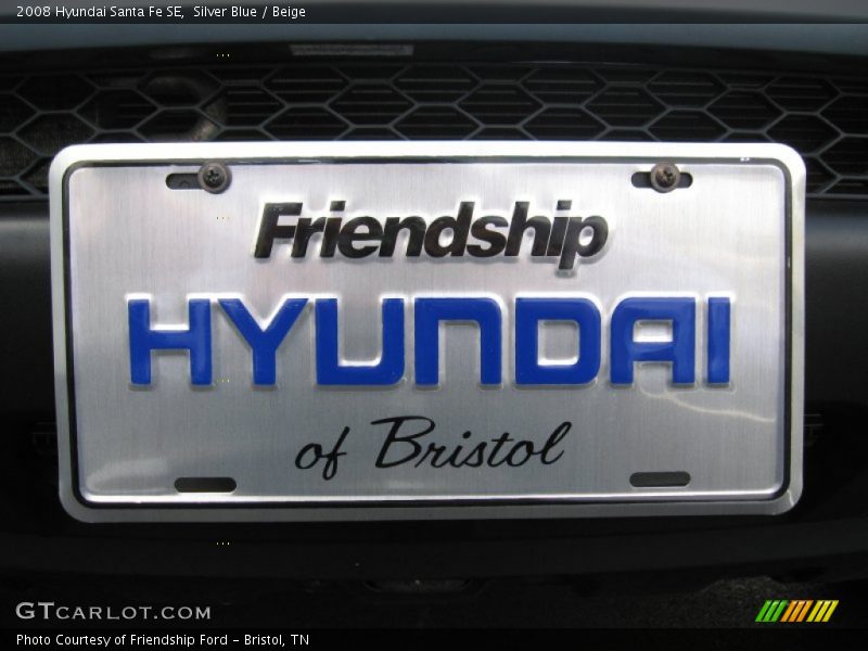 Silver Blue / Beige 2008 Hyundai Santa Fe SE