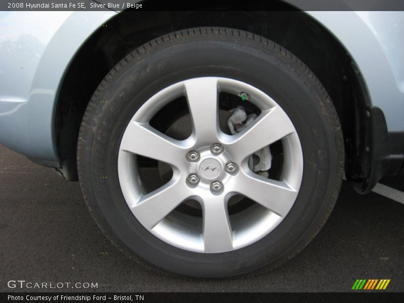 Silver Blue / Beige 2008 Hyundai Santa Fe SE