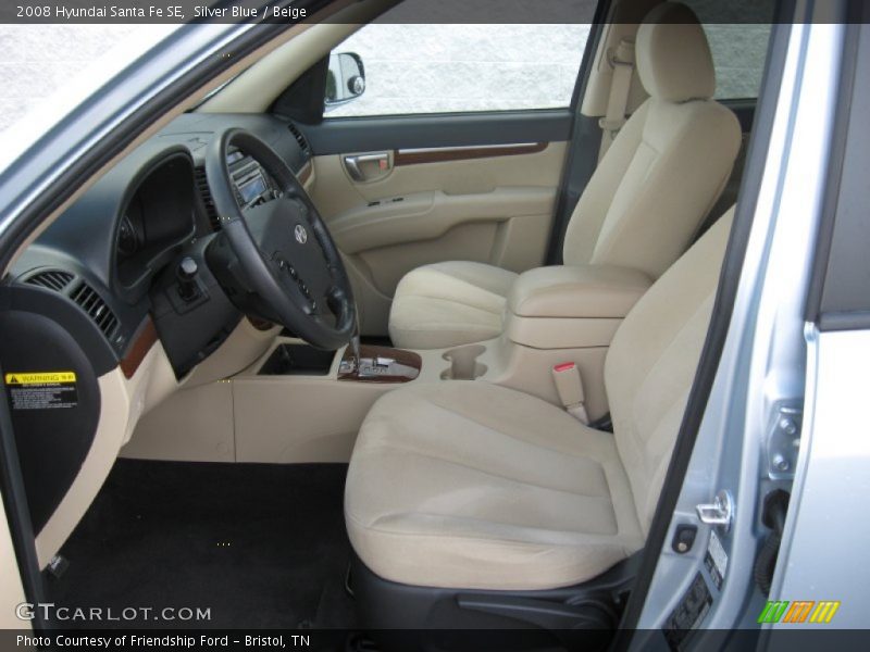 Silver Blue / Beige 2008 Hyundai Santa Fe SE