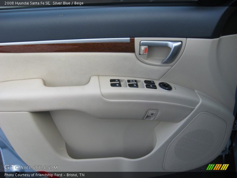 Silver Blue / Beige 2008 Hyundai Santa Fe SE