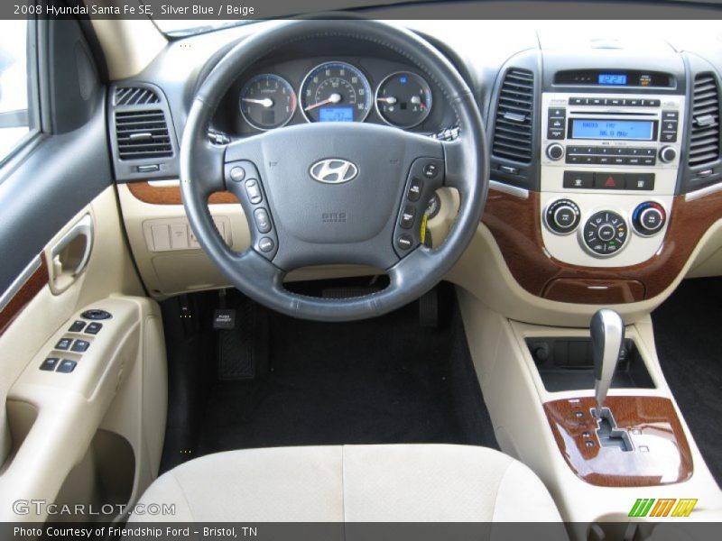 Silver Blue / Beige 2008 Hyundai Santa Fe SE