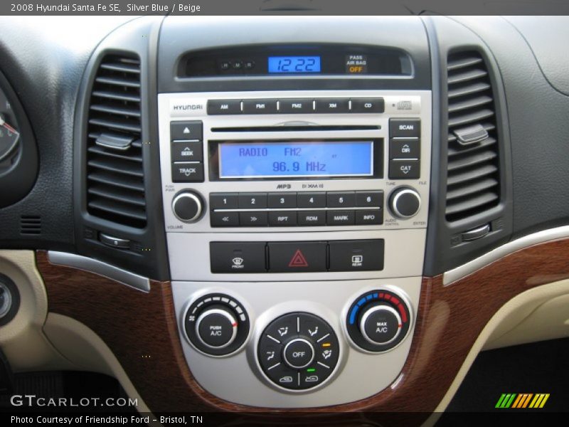 Silver Blue / Beige 2008 Hyundai Santa Fe SE