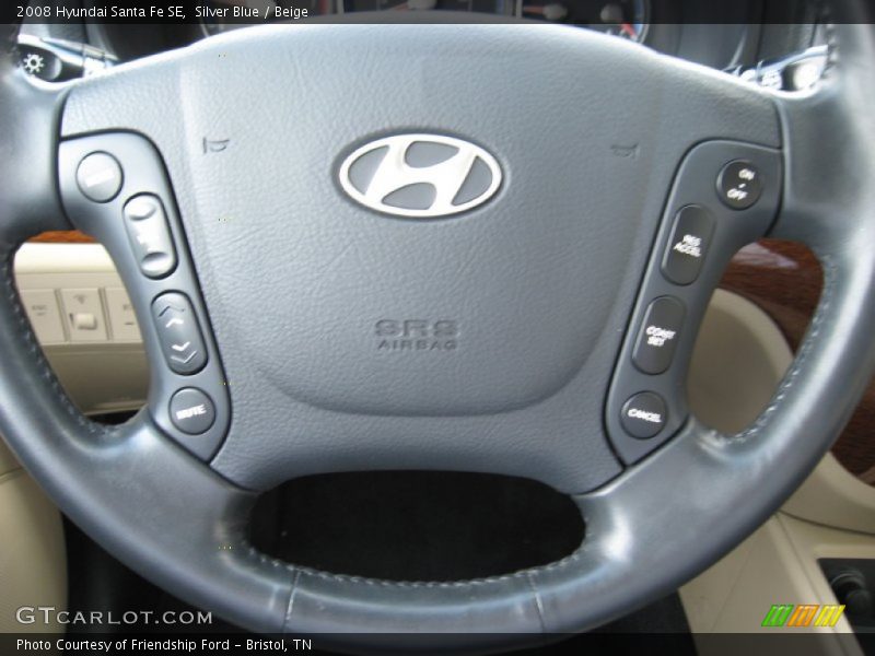Silver Blue / Beige 2008 Hyundai Santa Fe SE