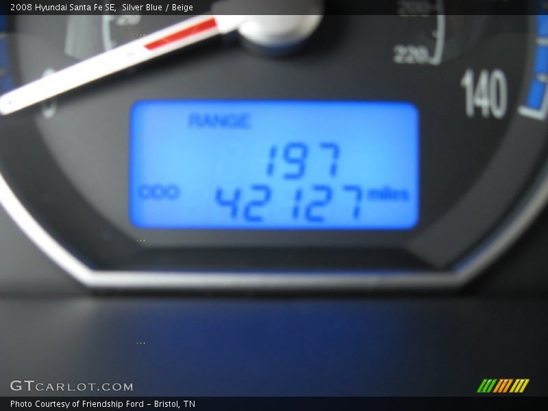 Silver Blue / Beige 2008 Hyundai Santa Fe SE