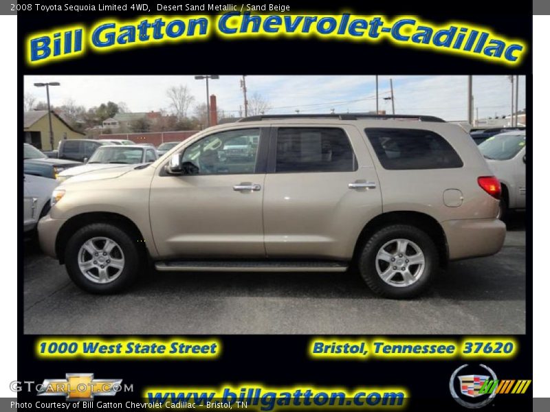 Desert Sand Metallic / Sand Beige 2008 Toyota Sequoia Limited 4WD