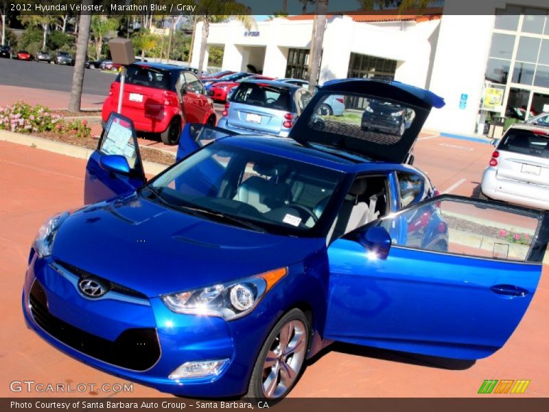 Marathon Blue / Gray 2012 Hyundai Veloster