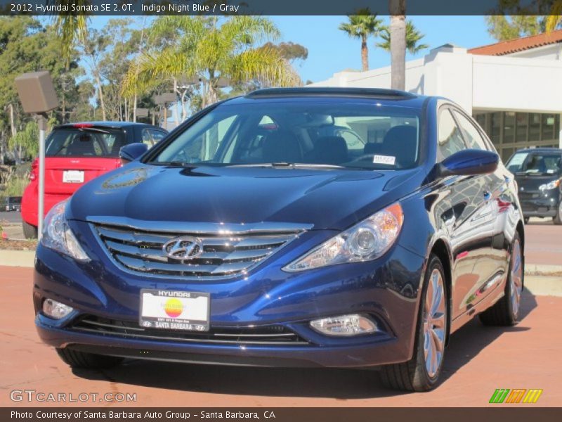 Indigo Night Blue / Gray 2012 Hyundai Sonata SE 2.0T