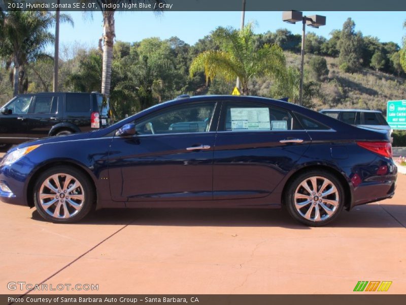 Indigo Night Blue / Gray 2012 Hyundai Sonata SE 2.0T