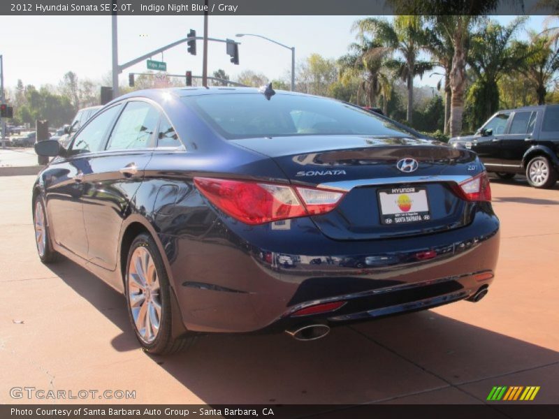 Indigo Night Blue / Gray 2012 Hyundai Sonata SE 2.0T