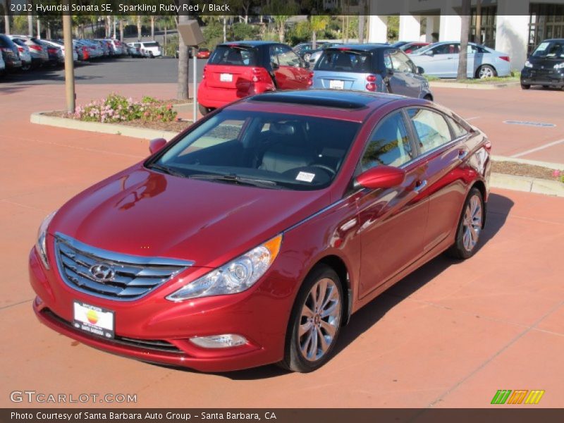 Sparkling Ruby Red / Black 2012 Hyundai Sonata SE