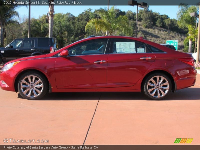 Sparkling Ruby Red / Black 2012 Hyundai Sonata SE