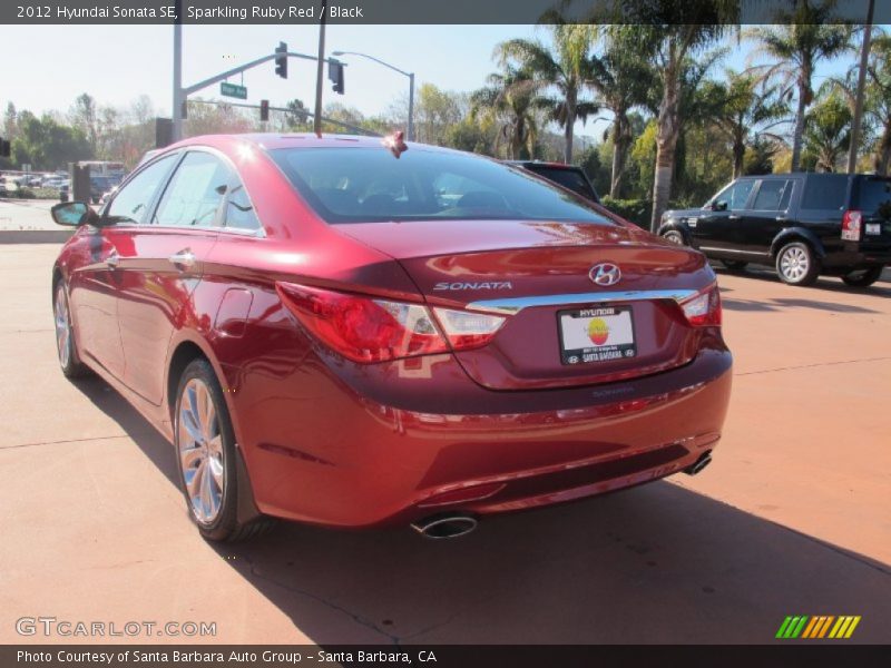 Sparkling Ruby Red / Black 2012 Hyundai Sonata SE