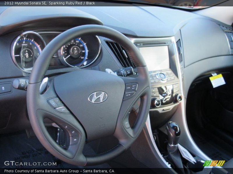 Sparkling Ruby Red / Black 2012 Hyundai Sonata SE